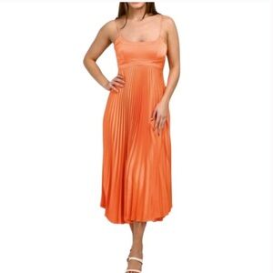 Revolve House of Harlow 1960 Pleated Orange Dress in Size M